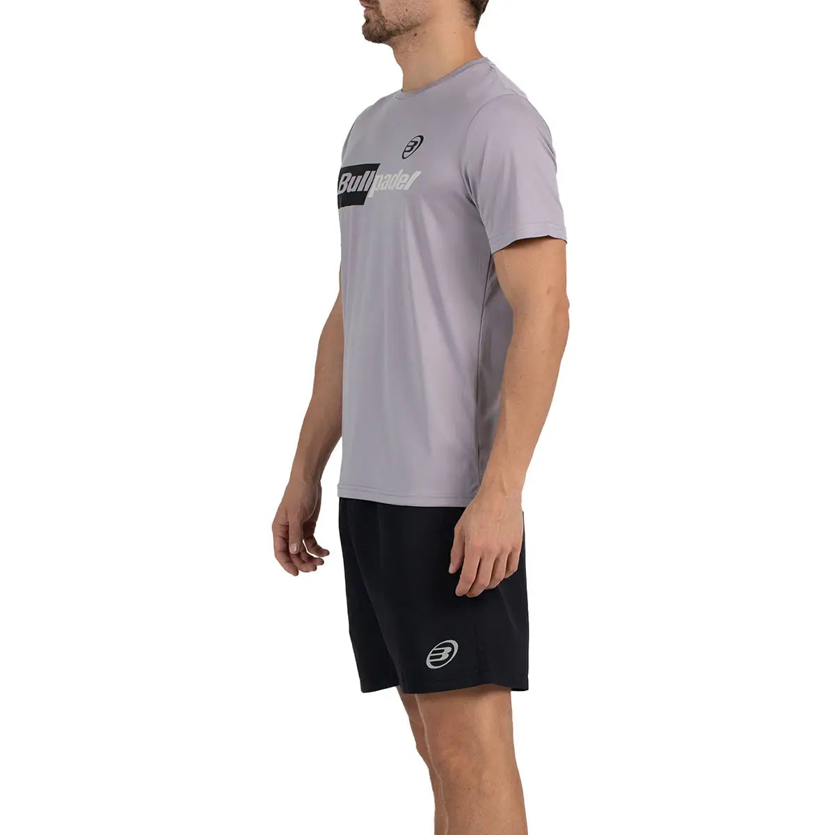 Bullpadel men’s padel t-shirt side view on model