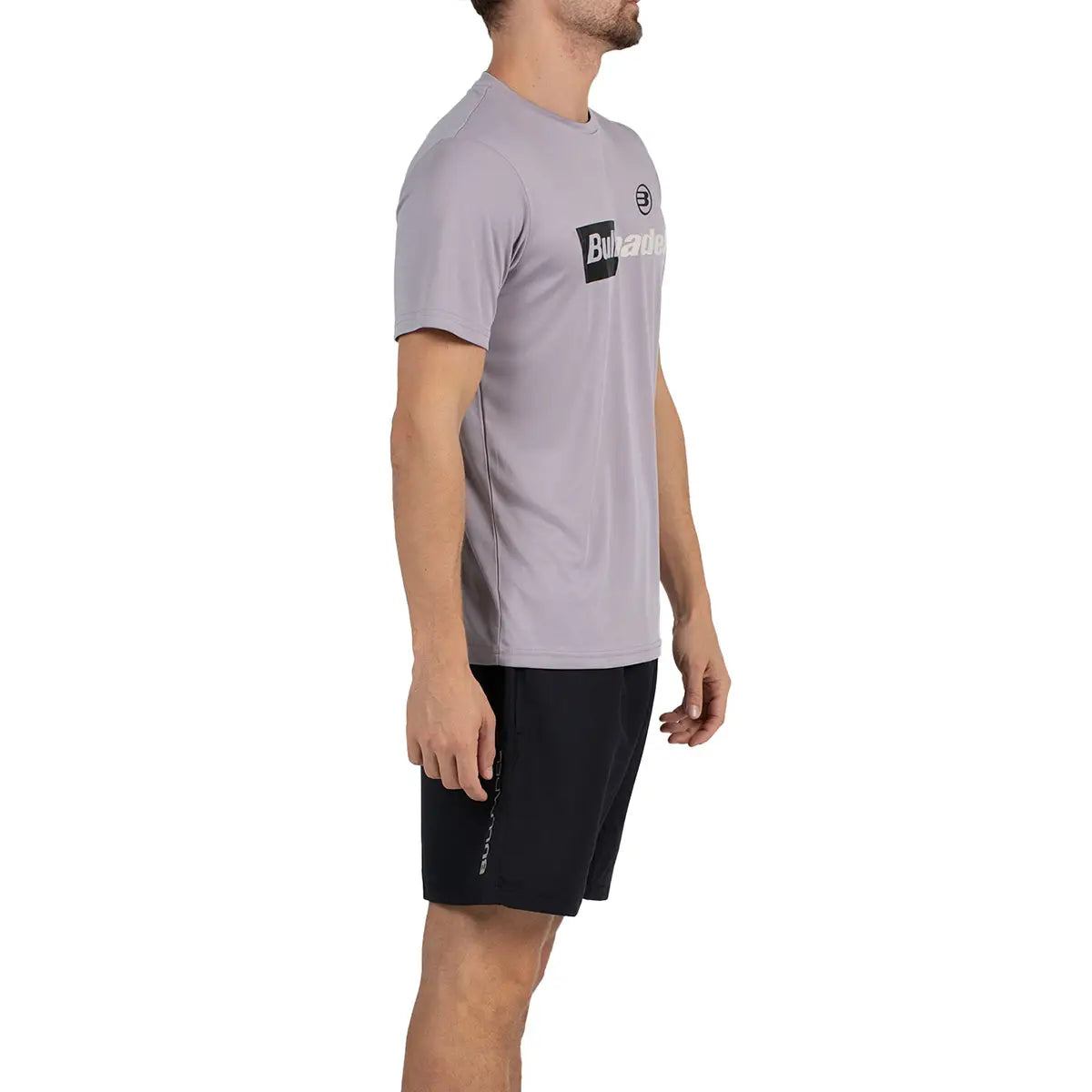 Bullpadel men’s padel t-shirt side view on model