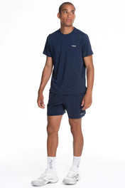 Men’s navy padel t-shirt full front model view