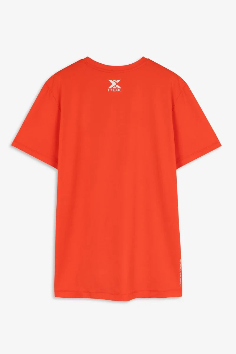 Men’s orange athletic t-shirt with solid color design