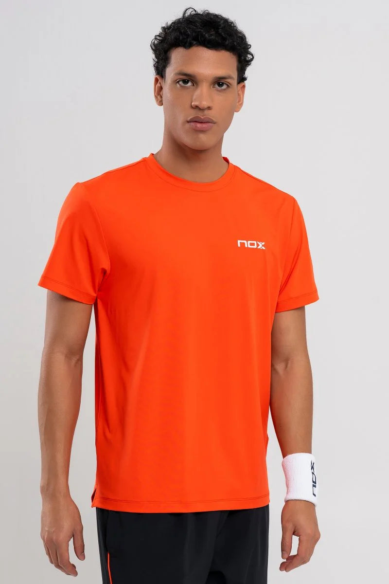 Men’s orange padel t-shirt front view
