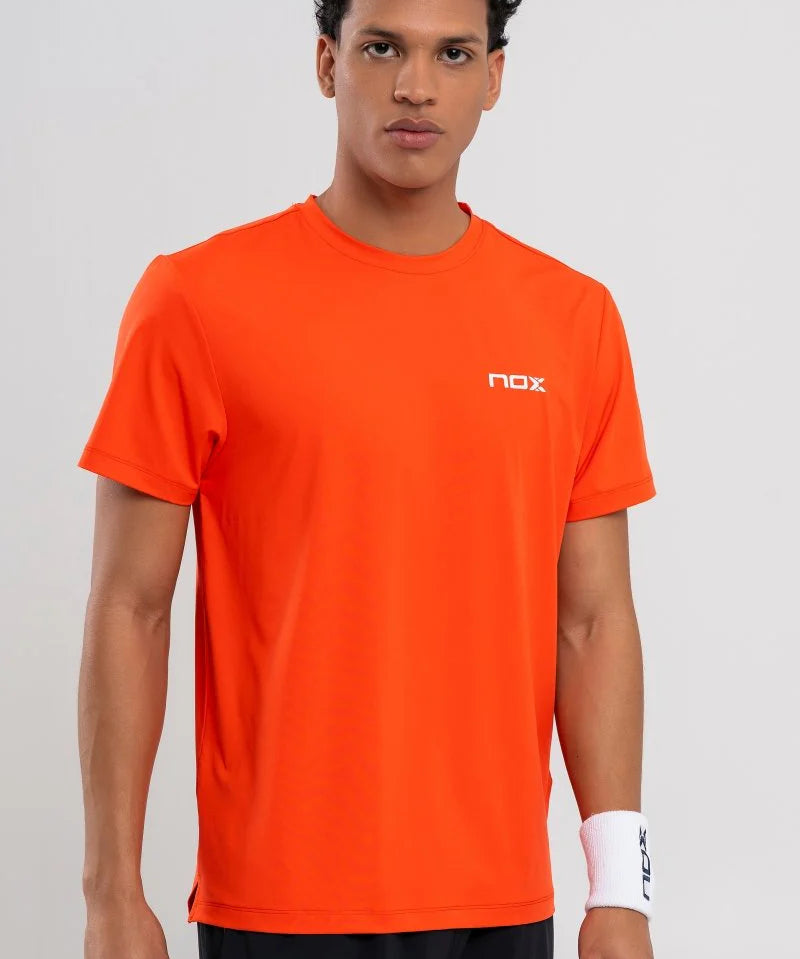 Men’s orange padel t-shirt front view